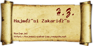 Hajmási Zakariás névjegykártya